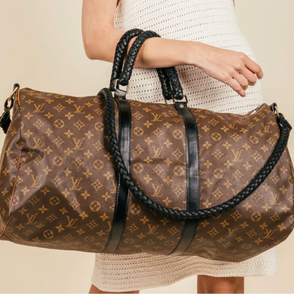 Custom leather Louis Vuitton Keepall 55